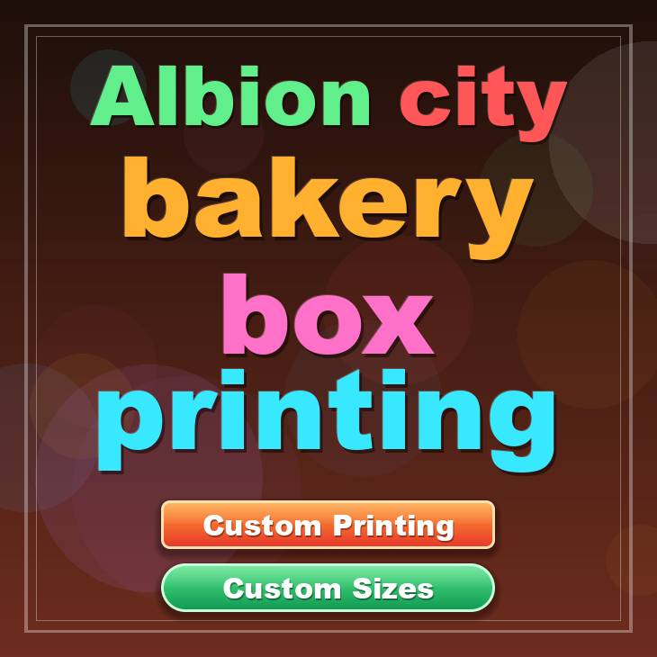 Albion City bakery box printing