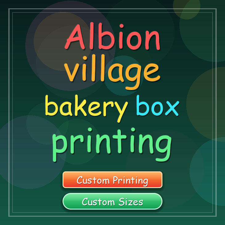 Albion Village bakery box printing