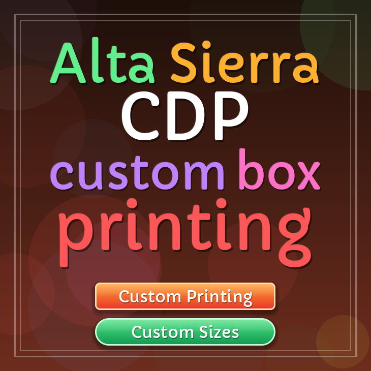 Alta Sierra CDP custom box printing