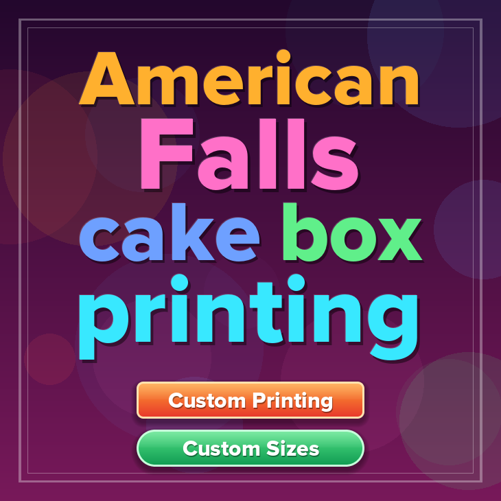 American Falls cake box printing