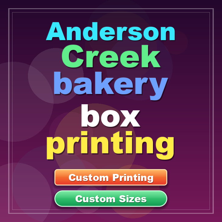 Anderson Creek bakery box printing
