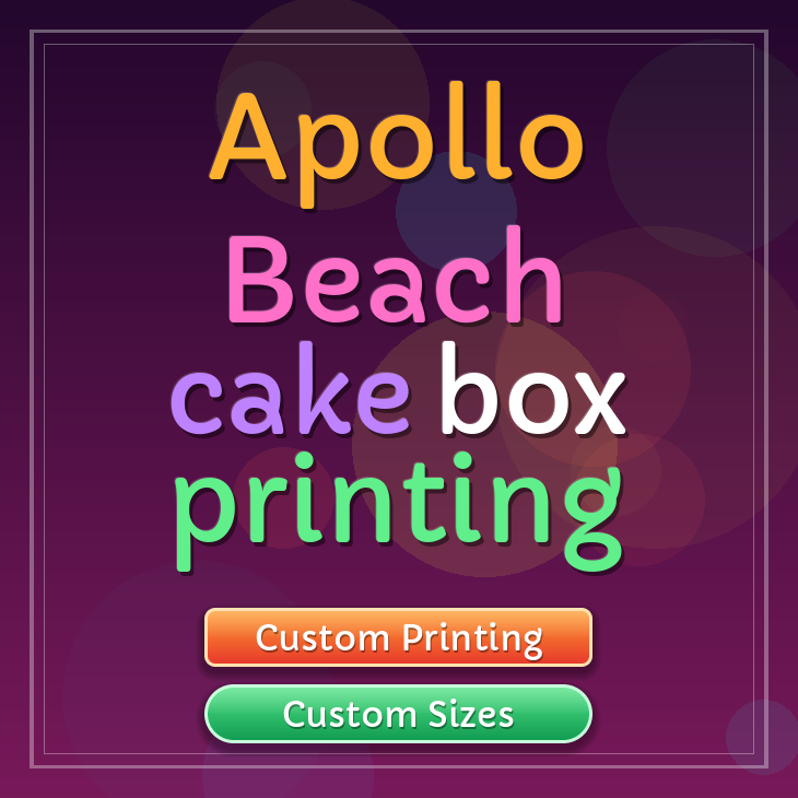 Apollo Beach cake box printing