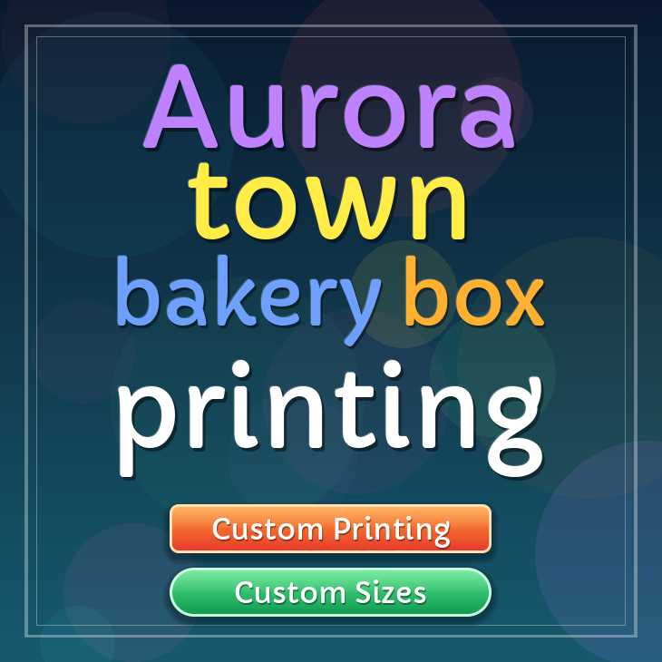 Aurora Town bakery box printing