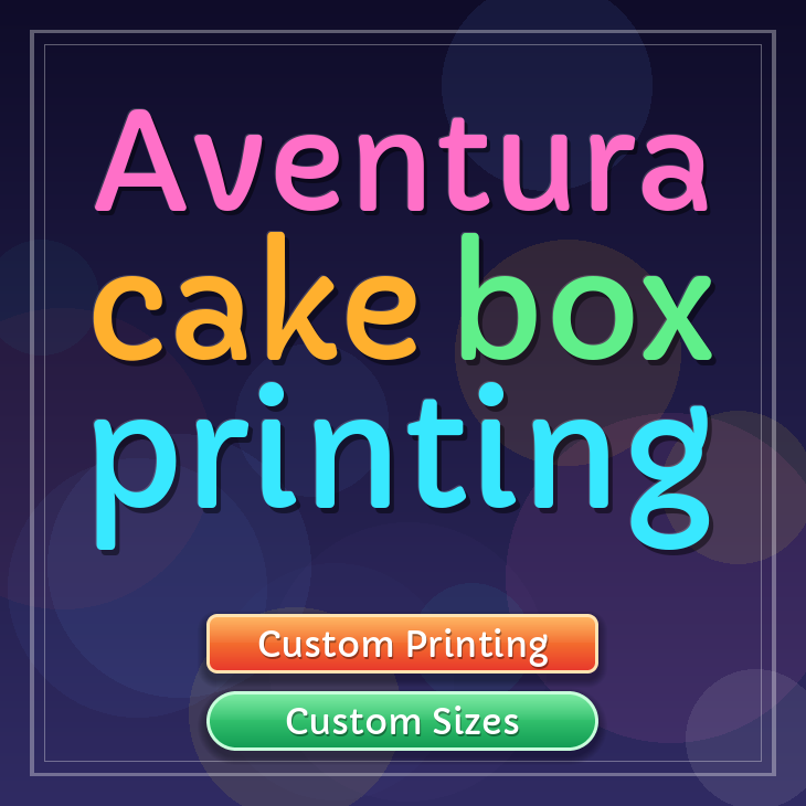 Aventura cake box printing
