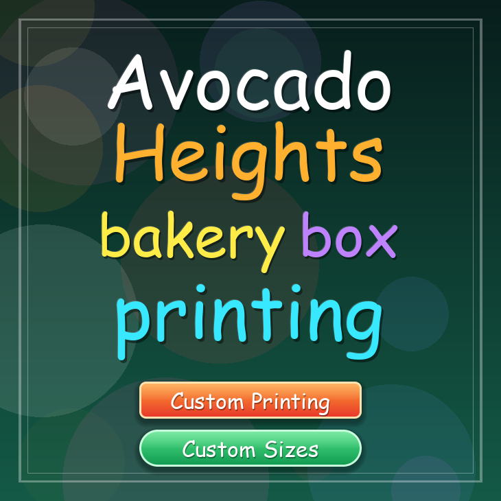 Avocado Heights bakery box printing