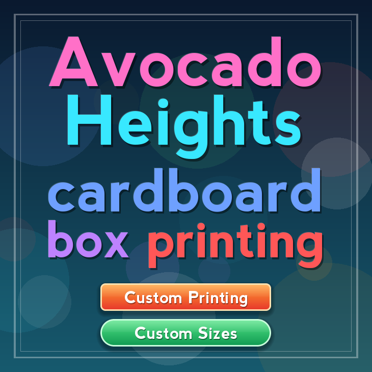 Avocado Heights cardboard box printing