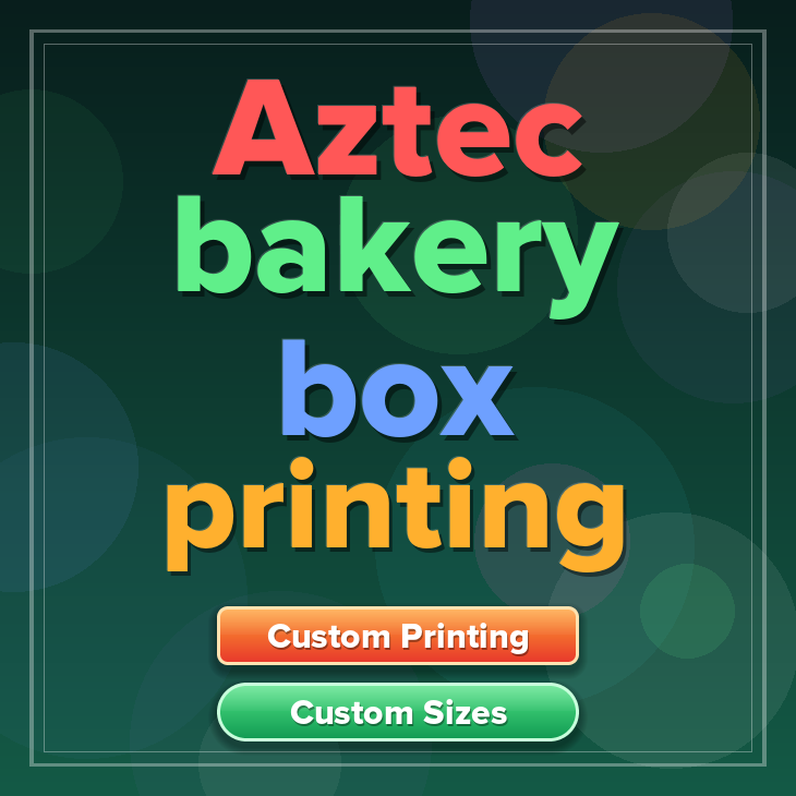 Aztec bakery box printing