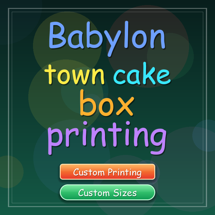 Babylon town cake box printing