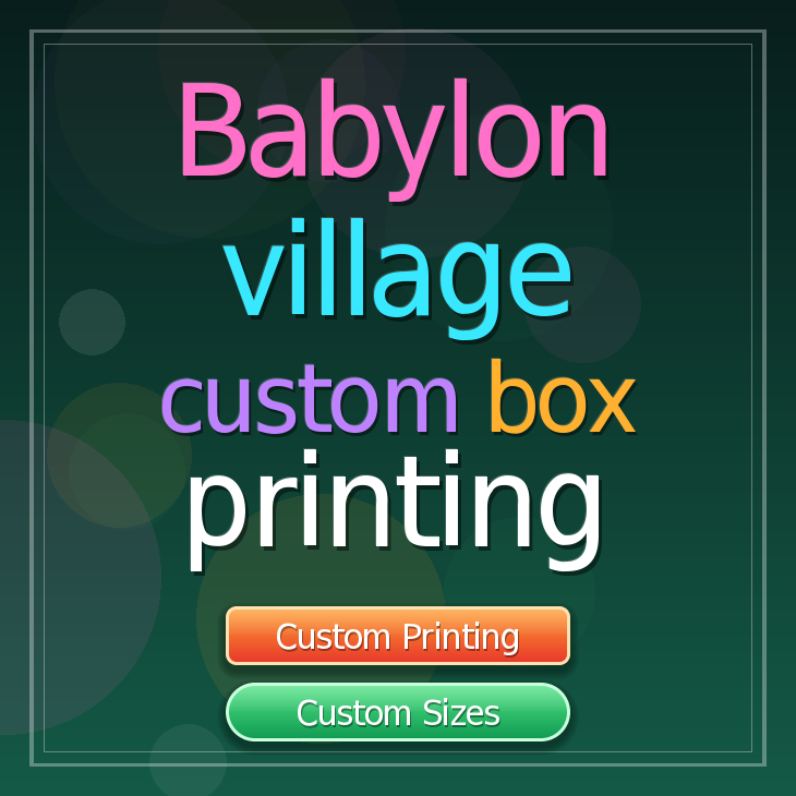 Babylon village custom box printing