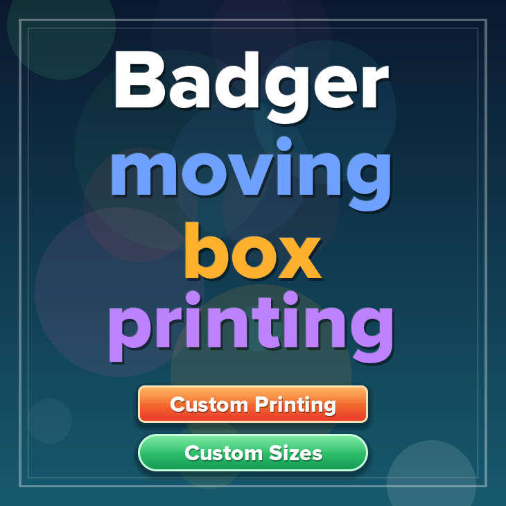 Badger moving box printing