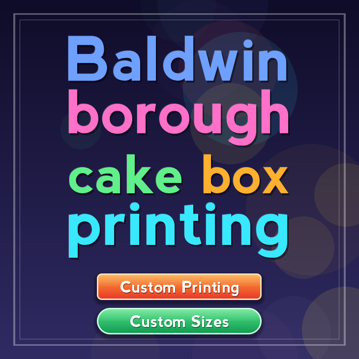 Baldwin Borough cake box printing