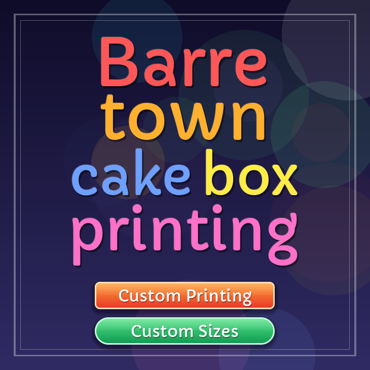 Barre town cake box printing