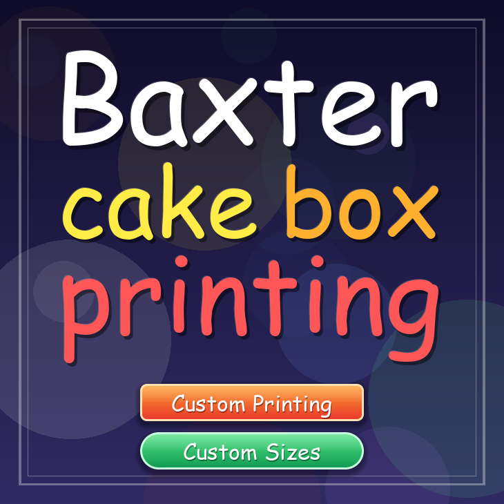 Baxter cake box printing