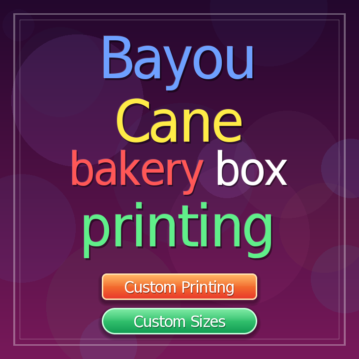 Bayou Cane bakery box printing