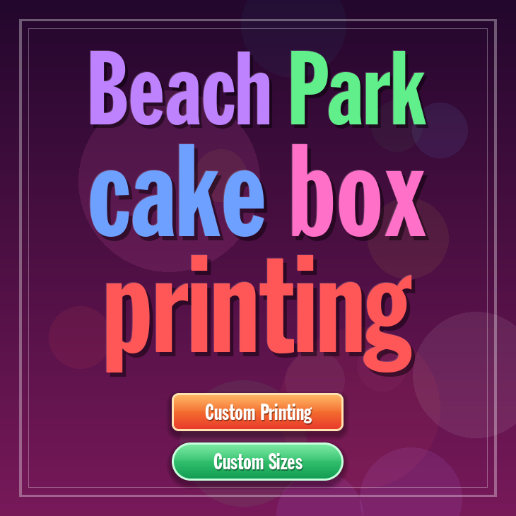 Beach Park cake box printing