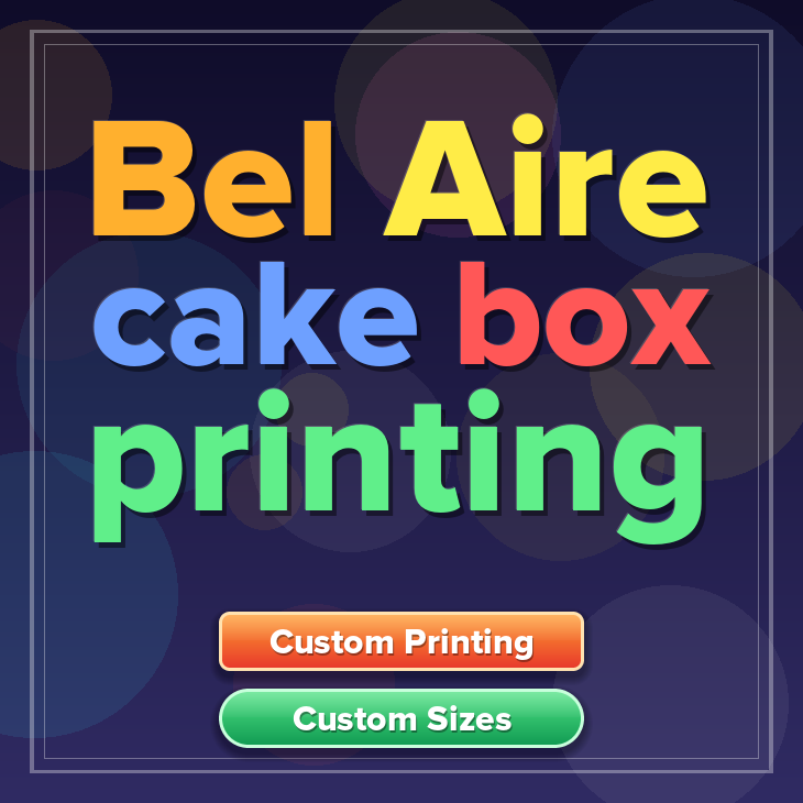 Bel Aire cake box printing