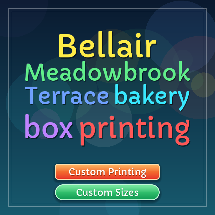 Bellair Meadowbrook Terrace bakery box printing
