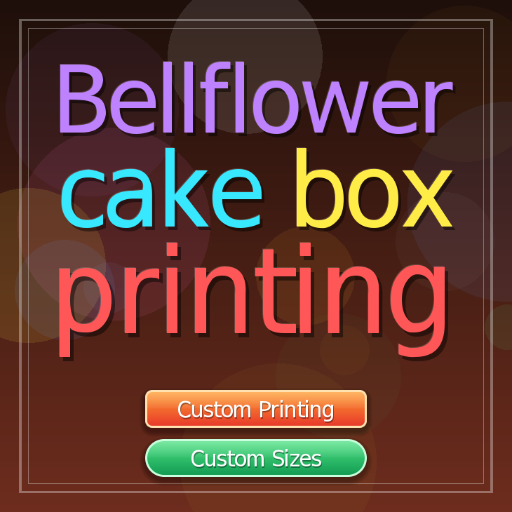 Bellflower cake box printing