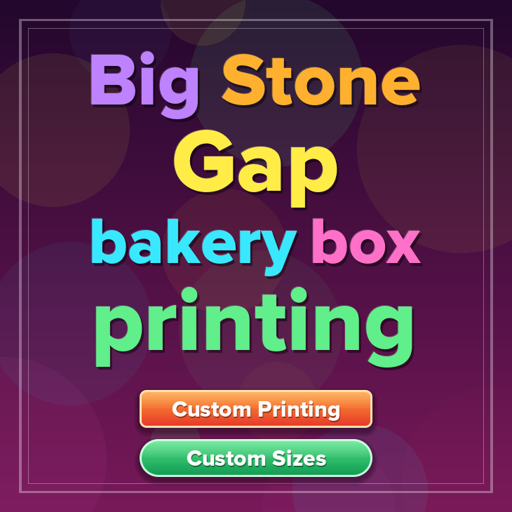 Big Stone Gap bakery box printing