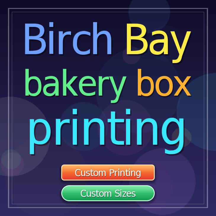 Birch Bay bakery box printing