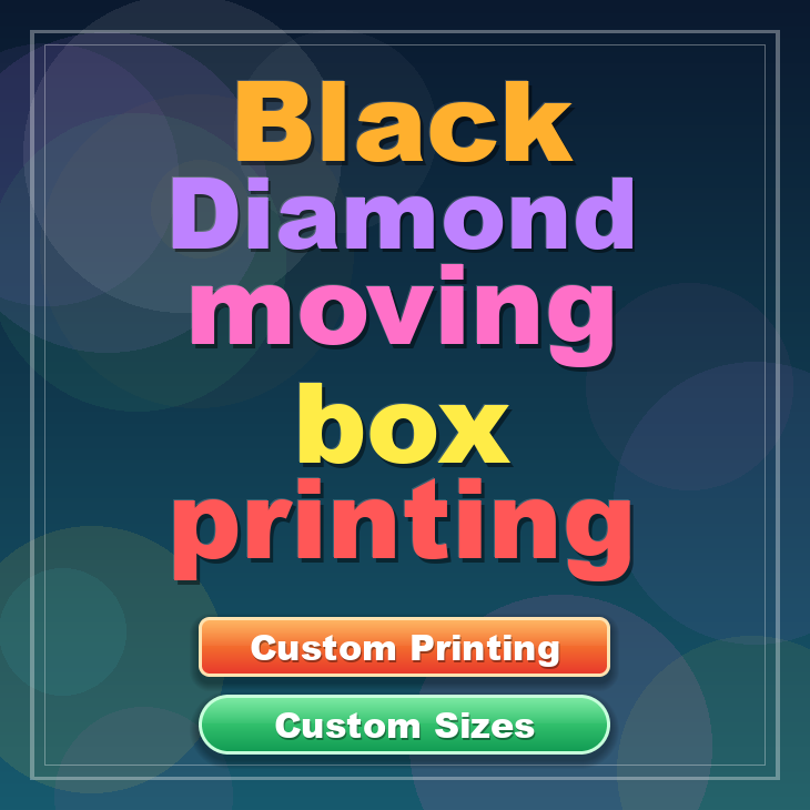 Black Diamond moving box printing