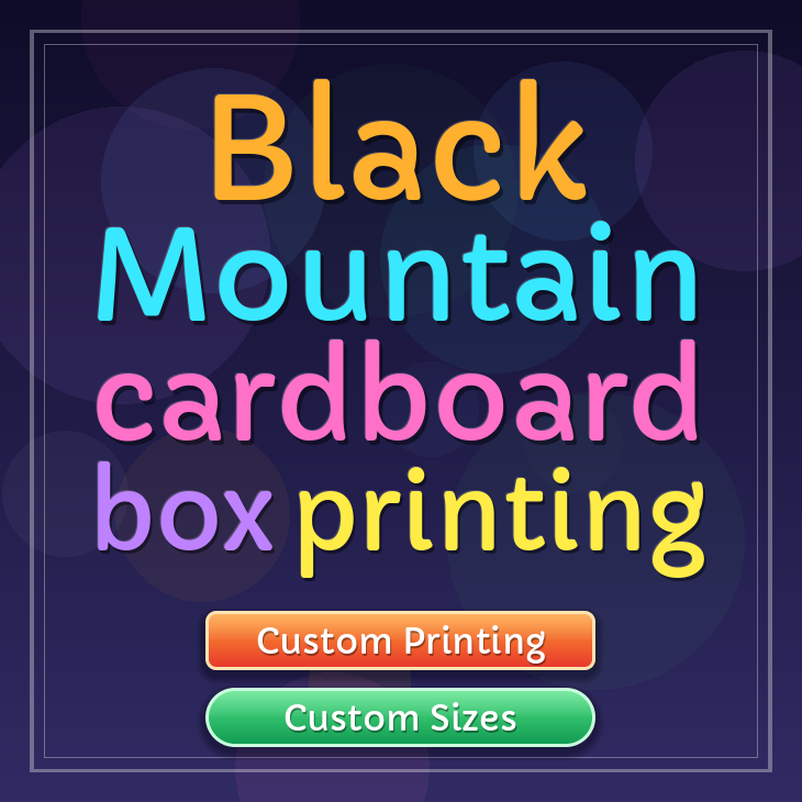 Black Mountain cardboard box printing
