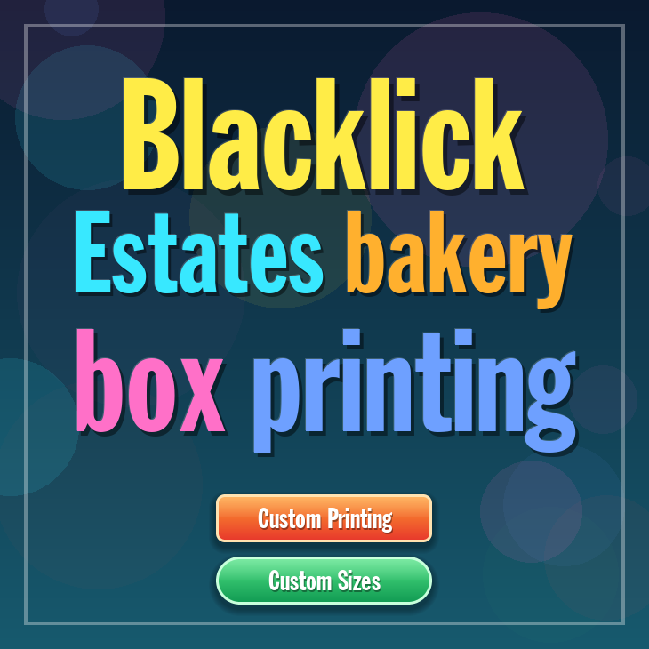Blacklick Estates bakery box printing