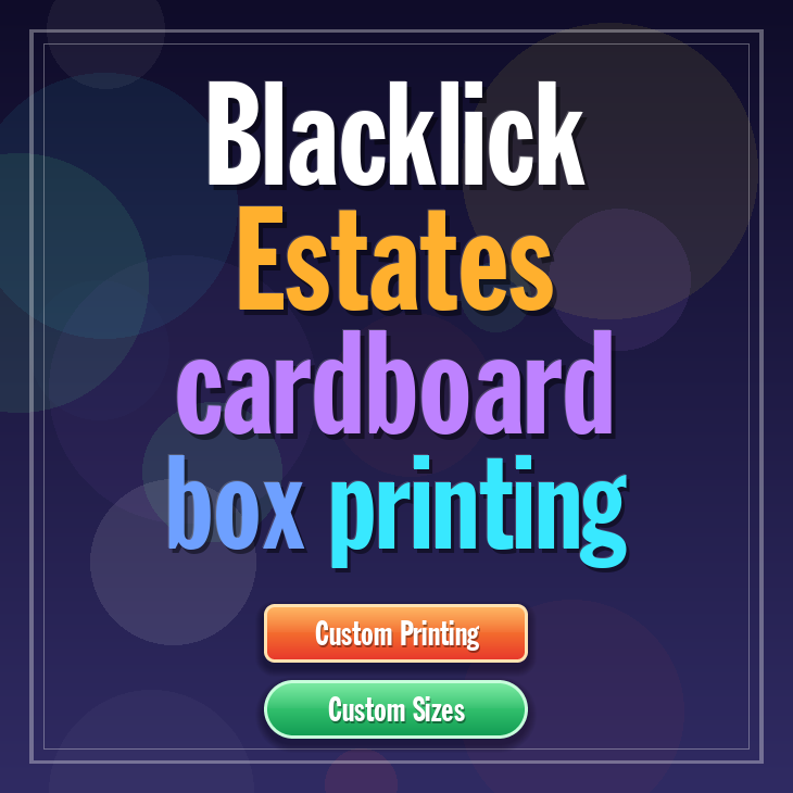 Blacklick Estates cardboard box printing