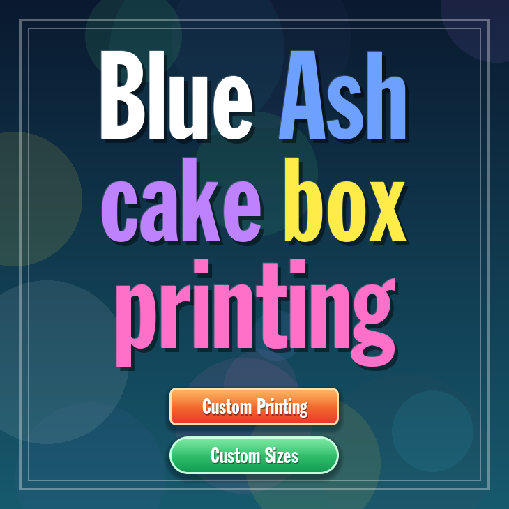 Blue Ash cake box printing