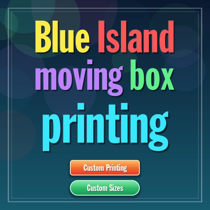 Blue Island moving box printing