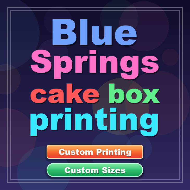 Blue Springs cake box printing