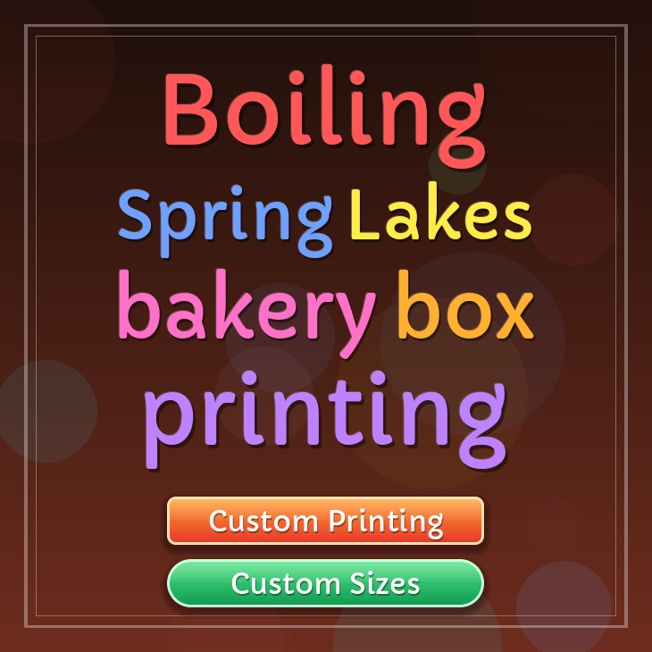 Boiling Spring Lakes bakery box printing