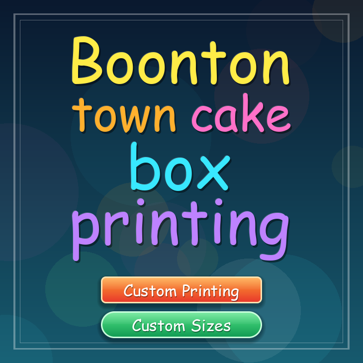 Boonton Town cake box printing