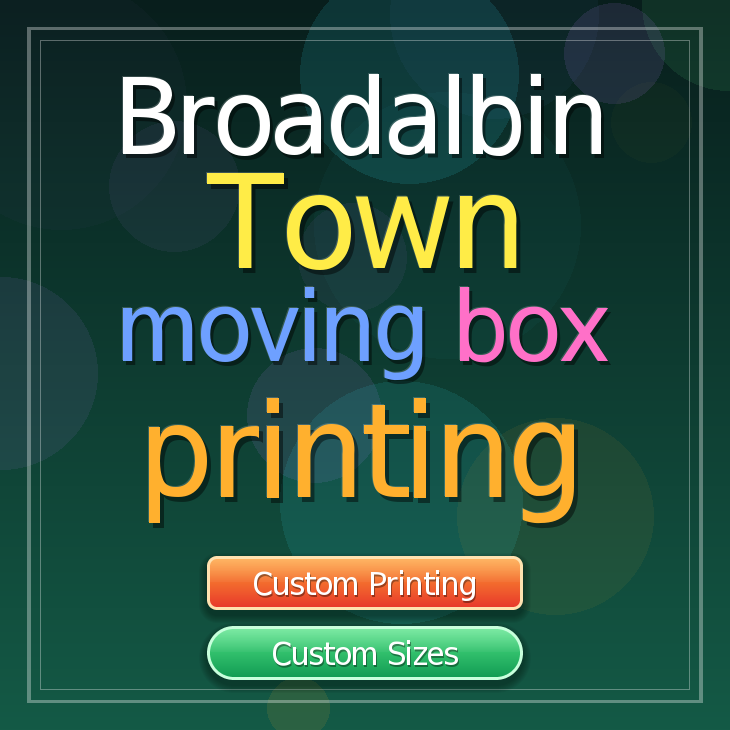 Broadalbin Town moving box printing