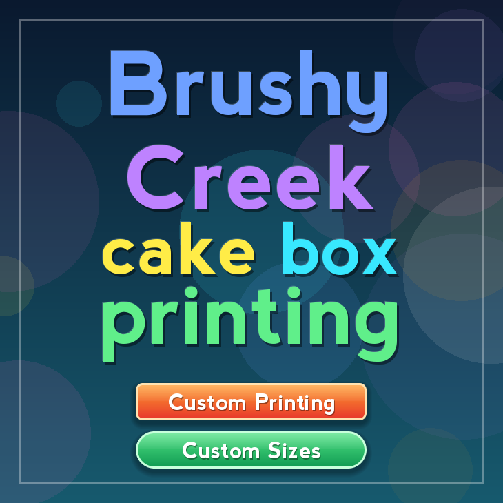 Brushy Creek cake box printing
