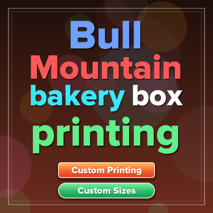 Bull Mountain bakery box printing