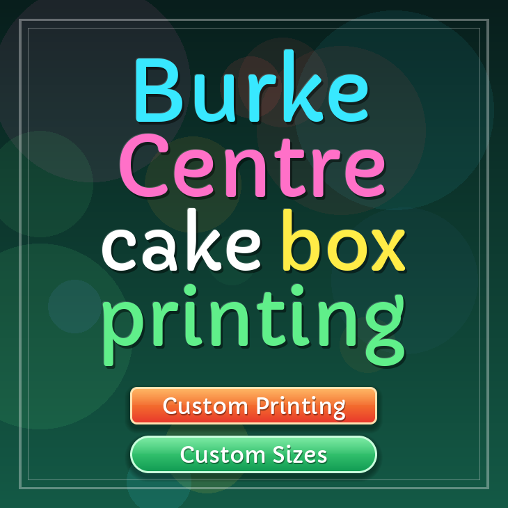 Burke Centre cake box printing