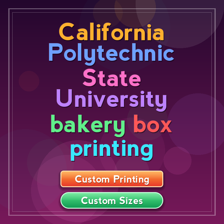 California Polytechnic State University bakery box printing