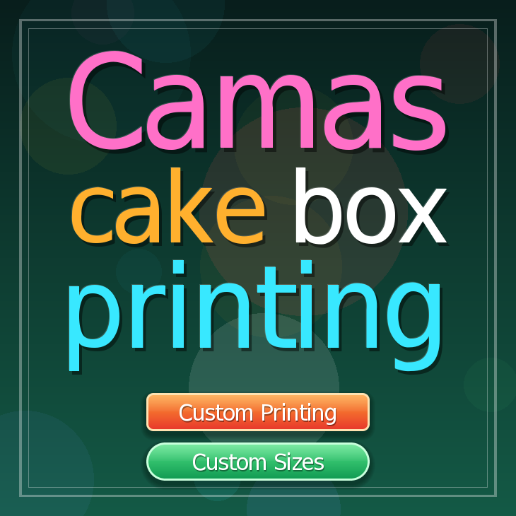 Camas cake box printing