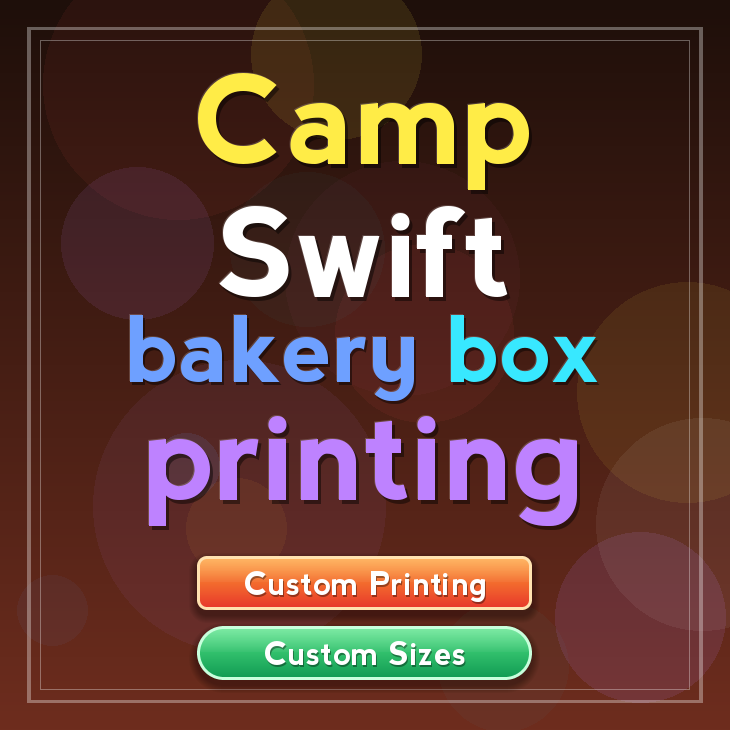 Camp Swift bakery box printing