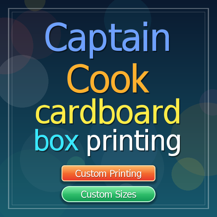 Captain Cook cardboard box printing