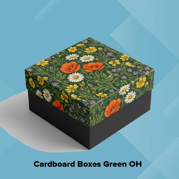 Cardboard boxes green oh
