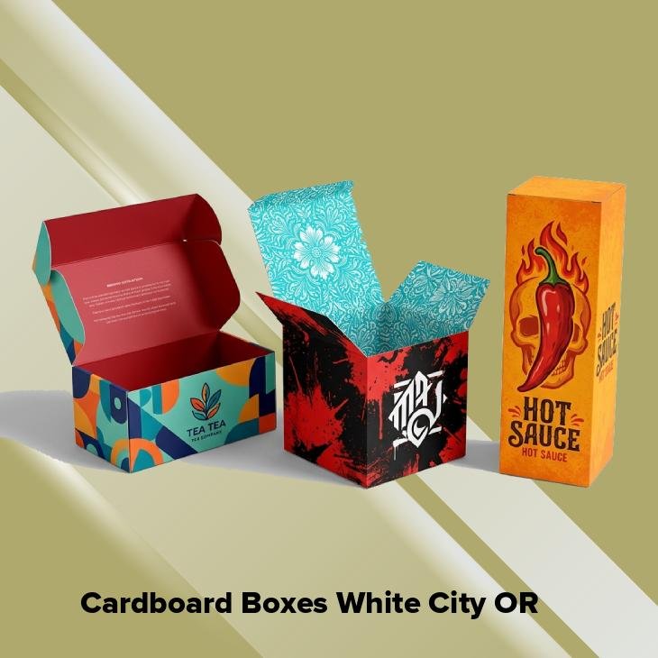 Cardboard boxes white city or