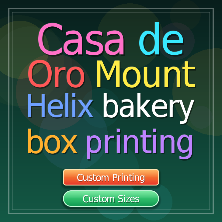 Casa De Oro Mount Helix bakery box printing
