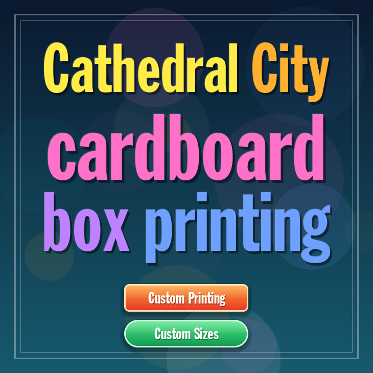 Cathedral City cardboard box printing