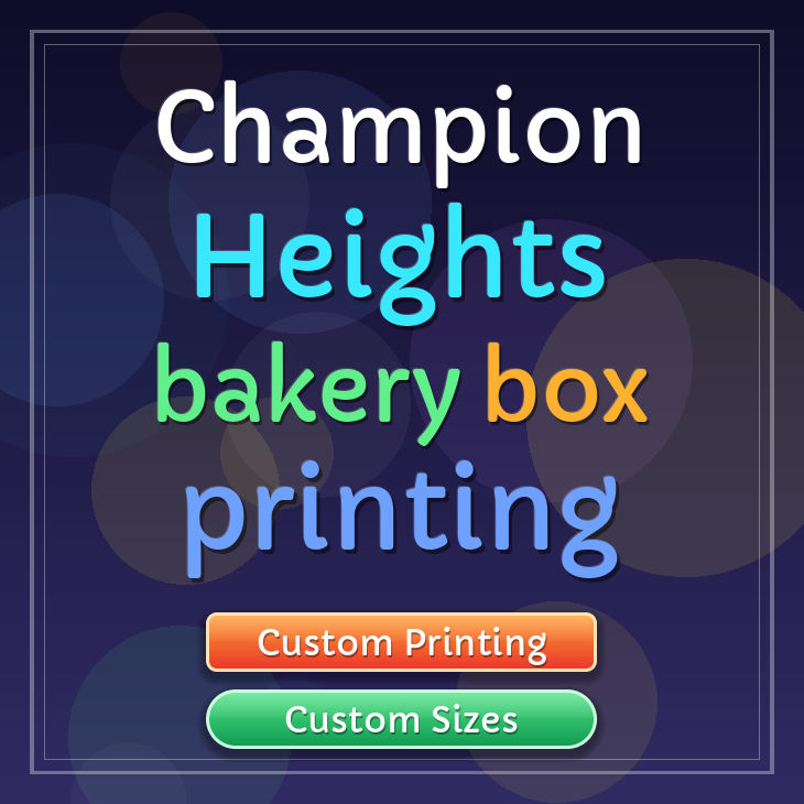 Champion Heights bakery box printing