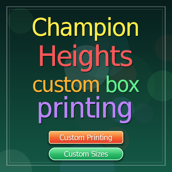 Champion Heights custom box printing