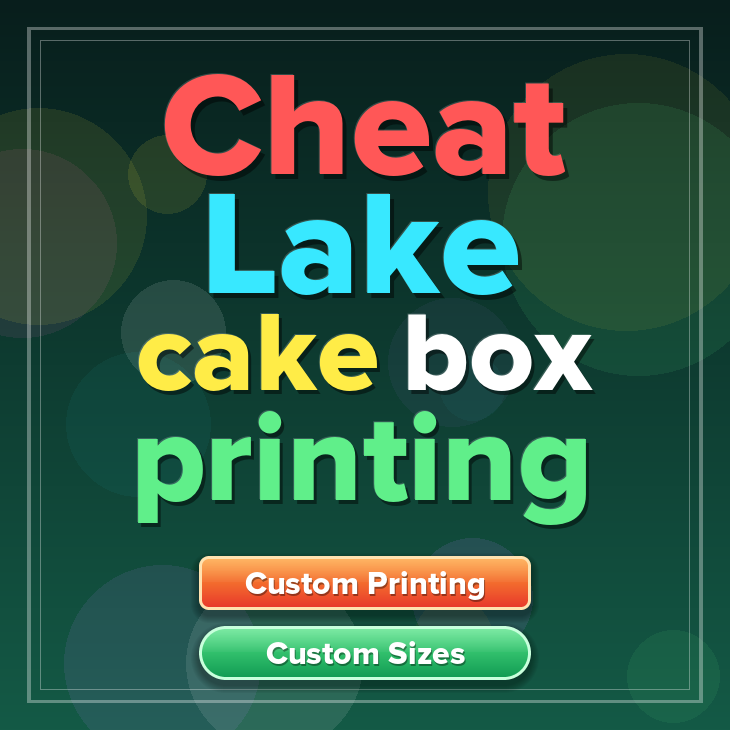 Cheat Lake cake box printing