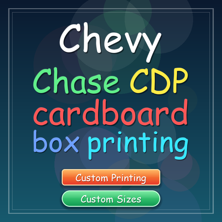 Chevy Chase CDP cardboard box printing