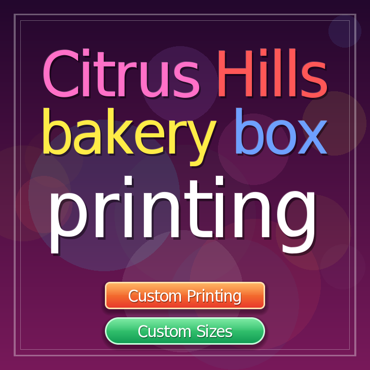 Citrus Hills bakery box printing